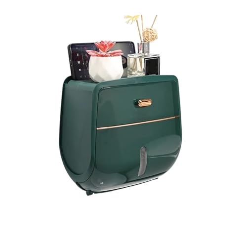 1pc Toilettenpapierhalter Doppelschicht Große Kapazität Aufbewahrungsbox Wandmontage Wasserdichte Tissue Box Badezimmerzubehör(Green) von VDSRPSDLQ