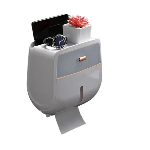 1pc Toilettenpapierhalter Doppelschicht Große Kapazität Aufbewahrungsbox Wandmontage Wasserdichte Tissue Box Badezimmerzubehör(WHITE) von VDSRPSDLQ
