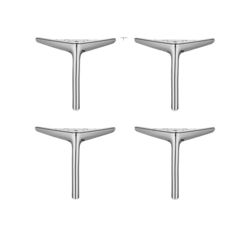 VDSRPSDLQ 4 STÜCKE Metall Möbelbeine TV-Schrank Bett Couchtisch Bein Schwarz Gold Silber Schreibtisch Hocker Stuhl Fuß Sofa Hardware Ersatz(4PCS Silver 12cm) von VDSRPSDLQ