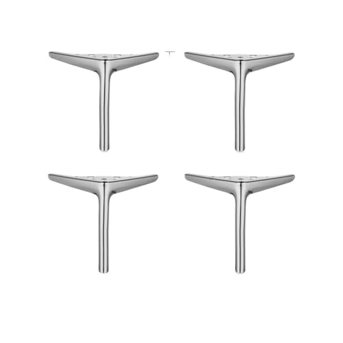 VDSRPSDLQ 4 STÜCKE Metall Möbelbeine TV-Schrank Bett Couchtisch Bein Schwarz Gold Silber Schreibtisch Hocker Stuhl Fuß Sofa Hardware Ersatz(4PCS Silver 18cm) von VDSRPSDLQ