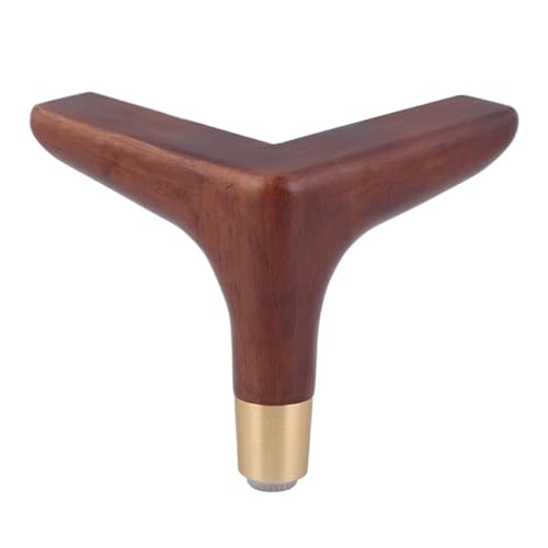 VDSRPSDLQ 4 Stück Gummiholz Walnussfleck Dreieckige Beinfüße mit Messingspitze for Sofamöbel Kaffeebar Schrank Ersatzschraube(H180mm) von VDSRPSDLQ