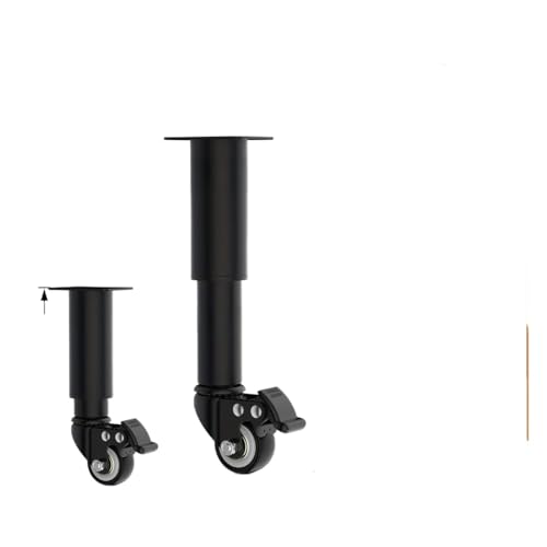 VDSRPSDLQ 4 Stück ausziehbare Möbelbeine aus Metall mit Rollen, Tischbeine, mit robustem Ersatz for Schränke, Sofas, Schreibtische, Kommoden(145-160mm-4PCS) von VDSRPSDLQ