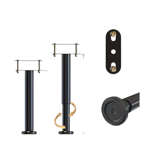 VDSRPSDLQ Höhenverstellbar: 4 Stützbeine for den Bettrahmen. Robuster Stahl mit Gummibasis for Stabilität. Geeignet for Queensize- und Kingsize-Betten.(Black-12-18CM-4PCS) von VDSRPSDLQ