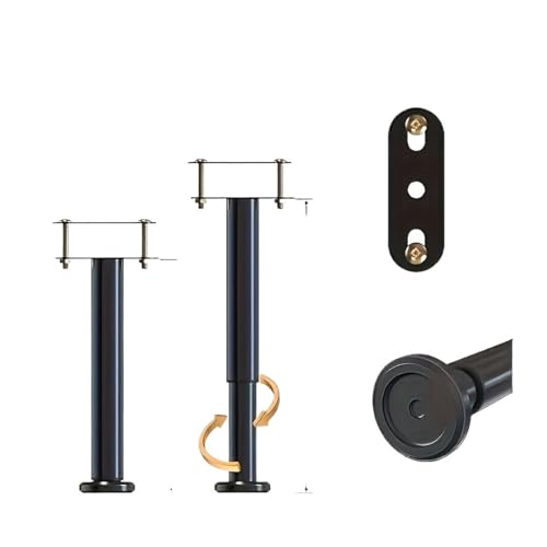 VDSRPSDLQ Höhenverstellbar: 4 Stützbeine for den Bettrahmen. Robuster Stahl mit Gummibasis for Stabilität. Geeignet for Queensize- und Kingsize-Betten.(Black-15-26cm-4PCS) von VDSRPSDLQ