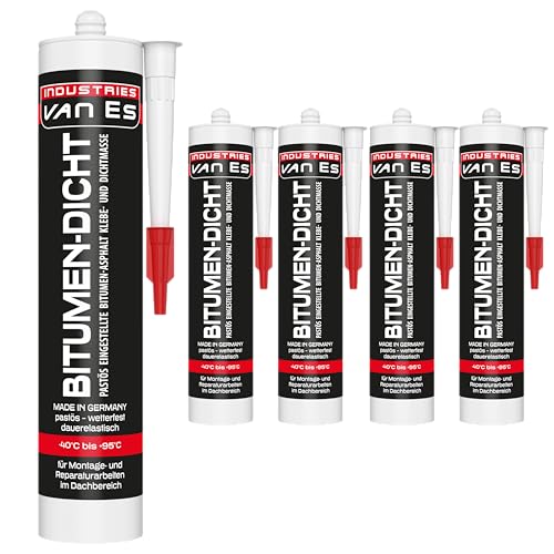 5 x PROFI Dach Dicht Reparatur Bitumenkleber Kaltkleber Dichtstoff Bitumendichter Dichtmasse schwarz Kartusche 300 ml 5 x PROFI Dach Dicht Reparatur Bitumenkleber Kaltkleber Dichtstoff Bitumendichter Dichtmasse schwarz Kartusche 300 ml von VE-INDUSTRIES