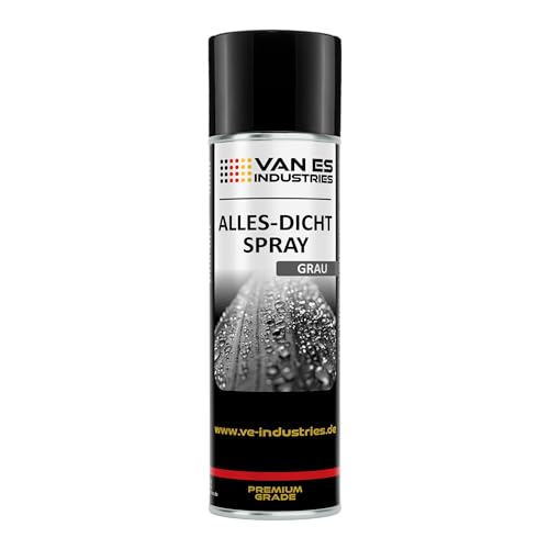 Allesdicht Spray, Dichtspray, wasserfester Flüssigkunststoff, flüssiger Kunststoff zur Abdichtung, 500 ml (Grau) von VE-INDUSTRIES
