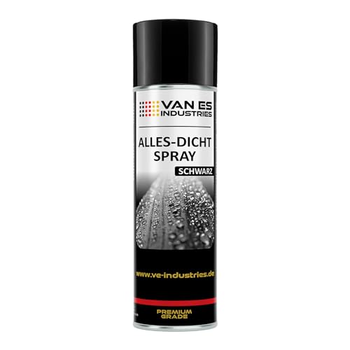 Allesdicht Spray, Dichtspray, wasserfester Flüssigkunststoff, flüssiger Kunststoff zur Abdichtung, 500 ml (Schwarz) von VE-INDUSTRIES