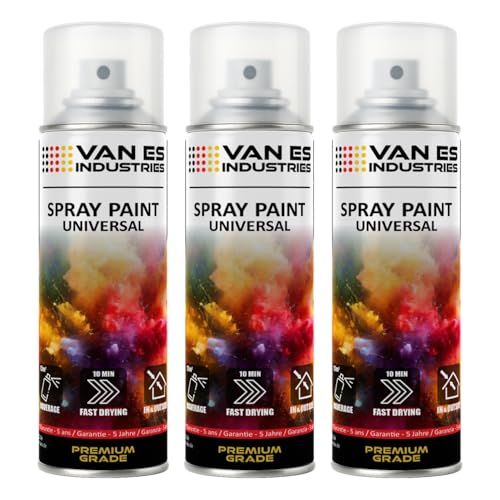 VE-INDUSTRIES Klarlack MATT 3x 400ml | Acryl Sprühlack für Versiegelung | Transparenter Lack Spraydose | UV-beständig, wetterfest, schnelltrocknend für Holz, Metall, Hartkunststoff & mehr von VE-INDUSTRIES