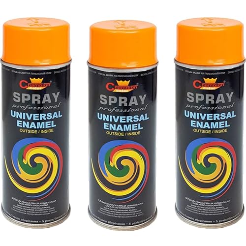 VE-INDUSTRIES Lackspray nach RAL 3er Sparpack Spraydose 400ml Buntlack für Holz, Metall (1028 Melonengelb) von VE-INDUSTRIES