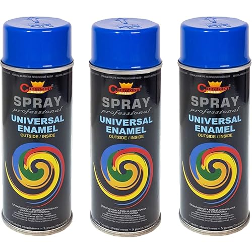 VE-INDUSTRIES Lackspray nach RAL 3er Sparpack Spraydose 400ml Buntlack für Holz, Metall (5010 Enzianblau) von VE-INDUSTRIES