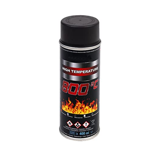 VE-INDUSTRIES Thermolack Spray Ofenlack Auspufflack Hitzebeständiger Lack Ofenfarbe 800°C div. Farben (Schwarz) von VE-INDUSTRIES