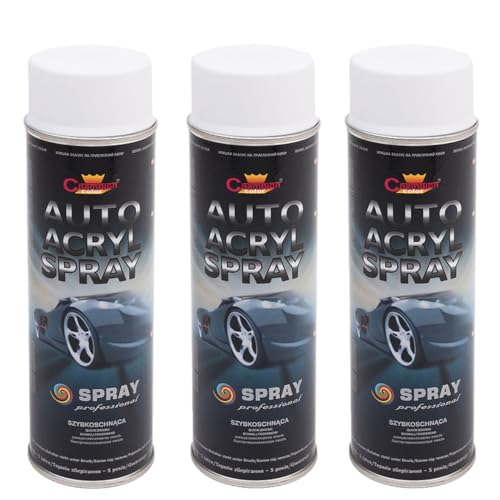 VE-INDUSTRIES 3x Lackspray CC Autoacryl weiss matt RAL 9003 Spray 500ml von VE-INDUSTRIES