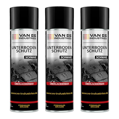 VE-INDUSTRIES 3x Unterbodenschutz Steinschlagschutz UBS Spray schwarz überlackierbar 500ml von VE-INDUSTRIES