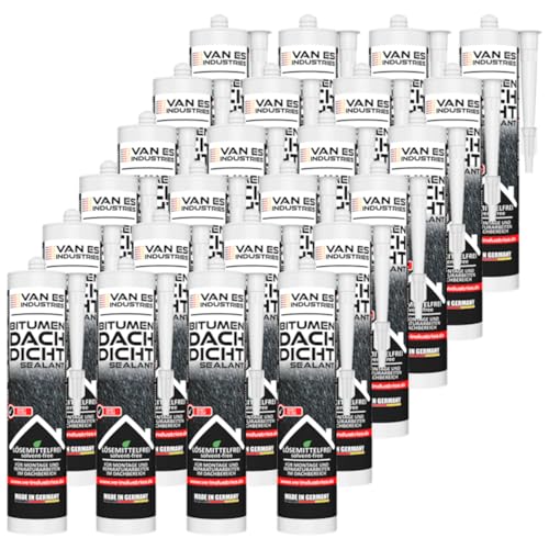 VE-INDUSTRIES Bitumen Dacht-Dicht Kleber | 300ml Kartusche | lösemittelfrei | geruchsarm | gebrauchsfertig | für Montage- und Reparaturarbeiten im Dachbereich | Made in Germany (24) von VE-INDUSTRIES