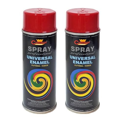 VE-INDUSTRIES Lackspray nach RAL 2er Sparpack Spraydose 400ml Buntlack für Holz, Metall (Braunrot - RAL 3011) von VE-INDUSTRIES