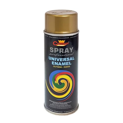 VE-INDUSTRIES Lackspray nach RAL 2er Sparpack Spraydose 400ml Buntlack für Holz, Metall (Gold metallic) von VE-INDUSTRIES