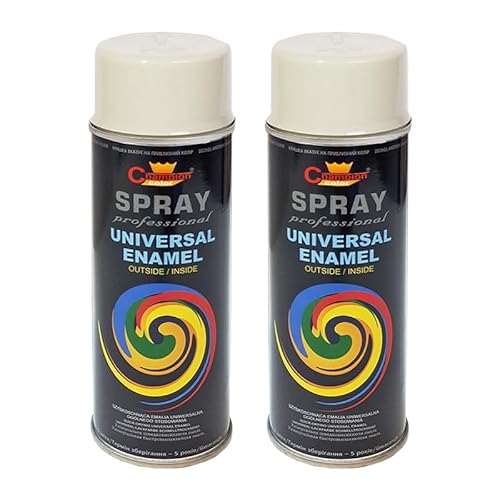 VE-INDUSTRIES Lackspray nach RAL 2er Sparpack Spraydose 400ml Buntlack für Holz, Metall (Lichtgrau - RAL 7035) von VE-INDUSTRIES