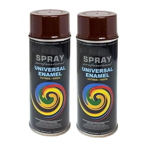 VE-INDUSTRIES Lackspray nach RAL 2er Sparpack Spraydose 400ml Buntlack für Holz, Metall (Mahagonibraun - RAL 8016) von VE-INDUSTRIES
