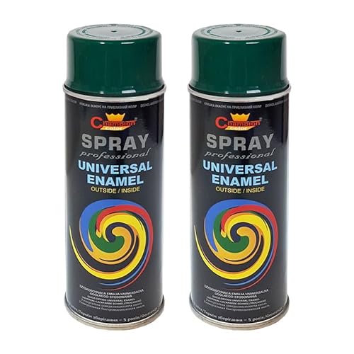 VE-INDUSTRIES Lackspray nach RAL 2er Sparpack Spraydose 400ml Buntlack für Holz, Metall (Moosgrün - RAL 6005) von VE-INDUSTRIES