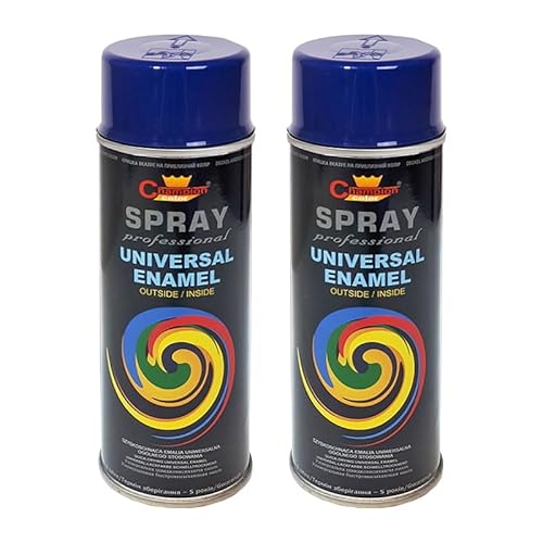 VE-INDUSTRIES Lackspray nach RAL 2er Sparpack Spraydose 400ml Buntlack für Holz, Metall (Nachtblau - RAL 5022) von VE-INDUSTRIES