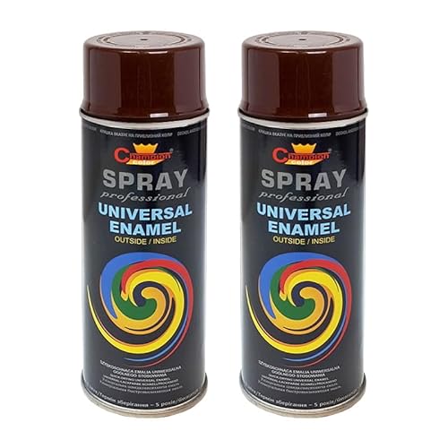 VE-INDUSTRIES Lackspray nach RAL 2er Sparpack Spraydose 400ml Buntlack für Holz, Metall (Nussbraun - RAL 8011) von VE-INDUSTRIES