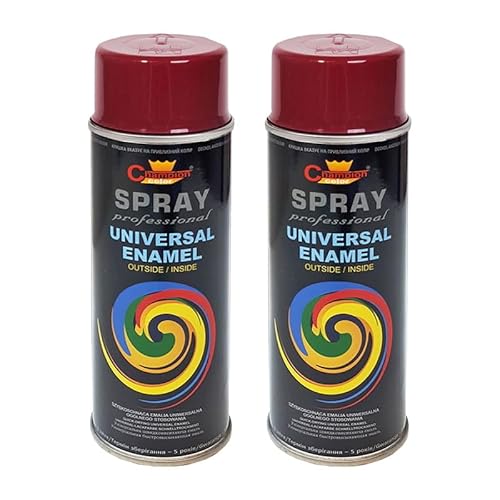 VE-INDUSTRIES Lackspray nach RAL 2er Sparpack Spraydose 400ml Buntlack für Holz, Metall (Purpurrot - RAL 3004) von VE-INDUSTRIES