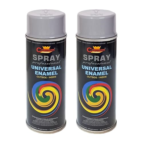 VE-INDUSTRIES Lackspray nach RAL 2er Sparpack Spraydose 400ml Buntlack für Holz, Metall (Silbergrau - RAL 7001) von VE-INDUSTRIES