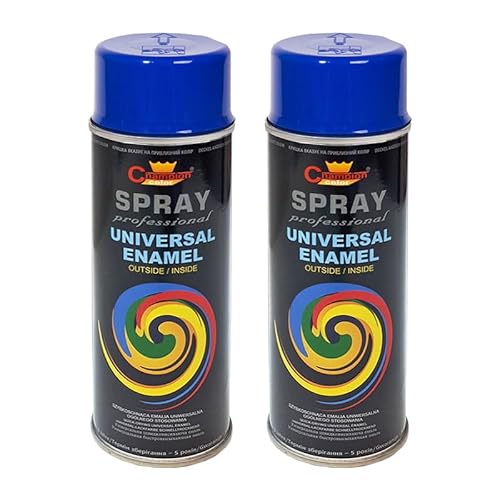 VE-INDUSTRIES Lackspray nach RAL 2er Sparpack Spraydose 400ml Buntlack für Holz, Metall (Ultramarinblau - RAL 5002) von VE-INDUSTRIES