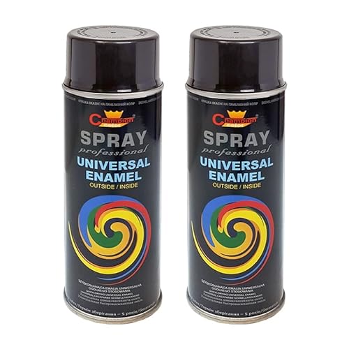 VE-INDUSTRIES Lackspray nach RAL 2er Sparpack Spraydose 400ml Buntlack für Holz, Metall (Verkehrsschwarz - RAL 9017) von VE-INDUSTRIES