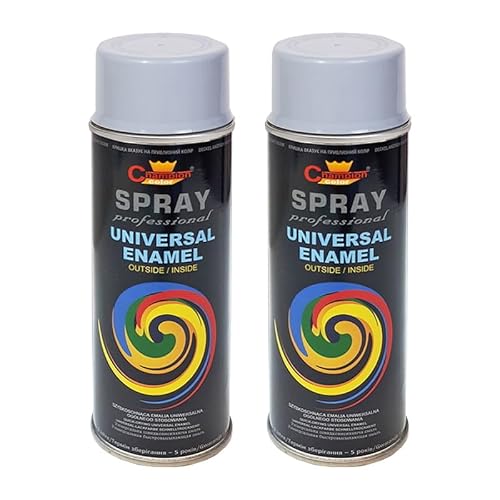 VE-INDUSTRIES Lackspray nach RAL 2er Sparpack Spraydose 400ml Buntlack für Holz, Metall (Weißaluminium - RAL 9006) von VE-INDUSTRIES