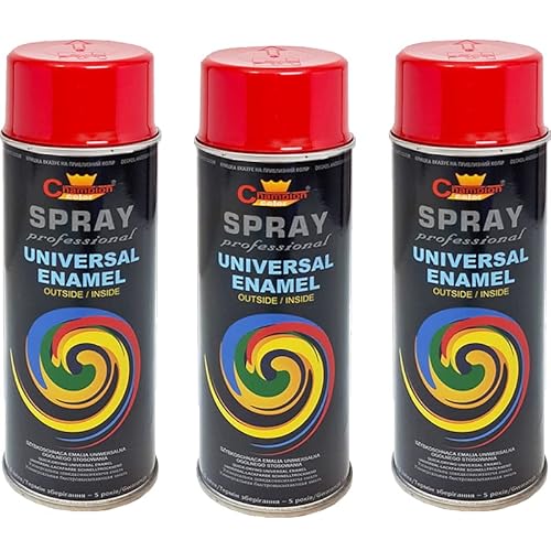 Lackspray nach RAL 3er Sparpack Spraydose 400ml Buntlack für Holz, Metall (3020 Verkehrsrot) von VE-INDUSTRIES