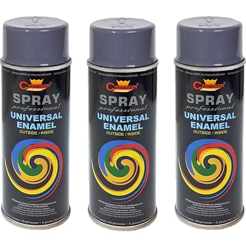 VE-INDUSTRIES Lackspray nach RAL 3er Sparpack Spraydose 400ml Buntlack für Holz, Metall (7024 Graphitgrau) von VE-INDUSTRIES
