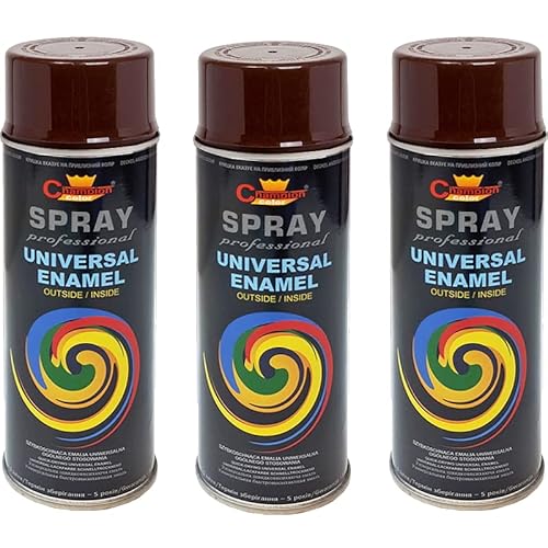 VE-INDUSTRIES Lackspray nach RAL 3er Sparpack Spraydose 400ml Buntlack für Holz, Metall (8011 Nussbraun) von VE-INDUSTRIES