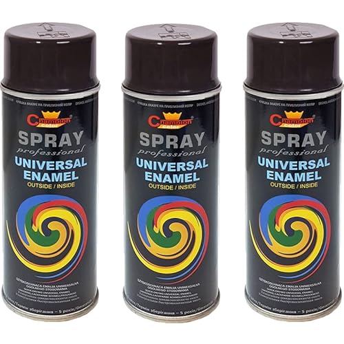 VE-INDUSTRIES Lackspray nach RAL 3er Sparpack Spraydose 400ml Buntlack für Holz, Metall (9005 Tiefschwarz Glänzend) von VE-INDUSTRIES