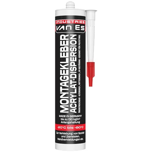VE-INDUSTRIES Montagekleber | 310ml | Extra Stark haftend 130kg/m2 | Konstruktionskleber Styroporkleber Baukleber | Kartusche | Made in Germany VE-INDUSTRIES Montagekleber | 310ml | Extra Stark haftend 130kg/m2 | Konstruktionskleber Styroporkleber Baukleber | Kartusche | Made in Germany von VE-INDUSTRIES