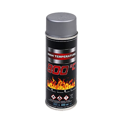 VE-INDUSTRIES Thermolack Spray Ofenlack Auspufflack Hitzebeständiger Lack Ofenfarbe 800°C div. Farben (Aluminium) von VE-INDUSTRIES