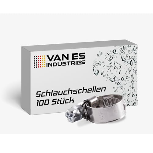 100 x Schlauchschellen Klemmschellen Edelstahl W2 DIN3017 (40-60 mm) von VE-Professional