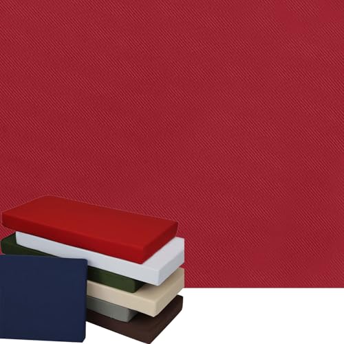 Bankauflage Bankkissen Bezug rutschfest, 100/120/150/80x30/40CM Outdoor/Indoor Sitzkissenbezug Mit Reißverschluss, Waschbar Ersatzbezug, für Sitzauflage Bank Gartenbank Auflage(Burgundy,120x30x8cm) von VEAI