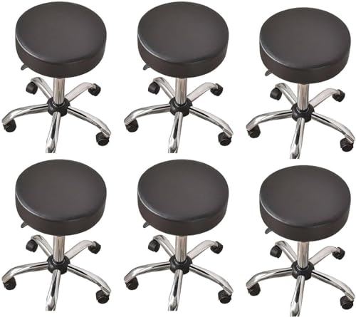 Barhockerhussen 2/4/6 Stück Hockerbezug Rund Leder 30/40/34cm Barhocker Bezug Rund Hochelastischer Rund Hocker Schonbezug Stuhlhussen Waschbarer Hockerkissenbezug Elastischer Barhocker Bezug ( Color : von VEAI
