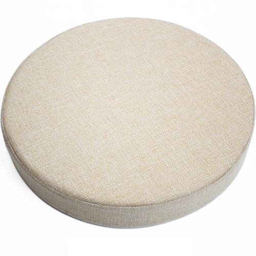 Sitzerhöhung Rundes Stuhlkissen Outdoor/Indoor 40cm/ 45cm/ 50cm Rundes Memory-Schaum-Sitzkissen,Runde Stuhlpolster,Gepolstertes Sitzkissen für Esszimmer, Küche, Garten, Büro(A10,50x50x8cm) von VEAI