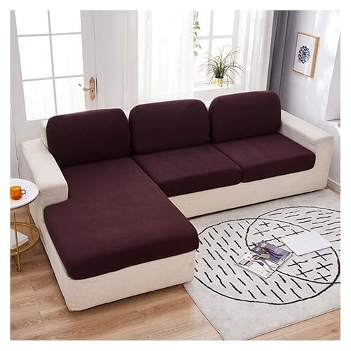 Sofa Sitzkissenbezug Stretch 4/3/2/1 Sitzer/L Form Samt Sofabezug Braun/Schwarz/Rot/Groß Elastische Couch Kissenbezüge Husse Überzug Bezug Für Sofa Sitzkissen ( Color : #24 , Size : 1 seat - X (65-95c von VEAI