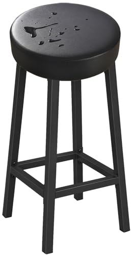 VEAI Elastische runde Barhockerbezüge 30-36cm, 6/4/2er, wasserdichte Hockerbezug Sitzbezüge für runde Hocker - Pflegeleichter Stoff(Black,1pc) von VEAI