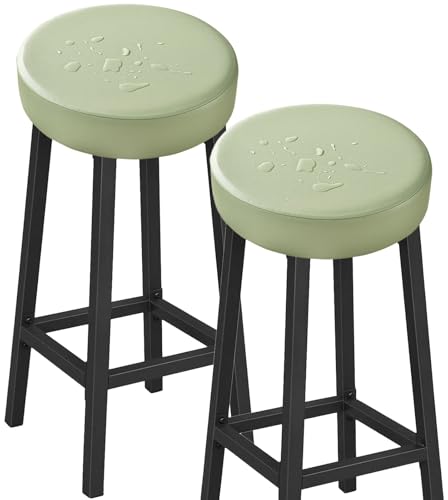 VEAI Elastische runde Barhockerbezüge 30-36cm, 6/4/2er, wasserdichte Hockerbezug Sitzbezüge für runde Hocker - Pflegeleichter Stoff(Light Green,2pcs) von VEAI