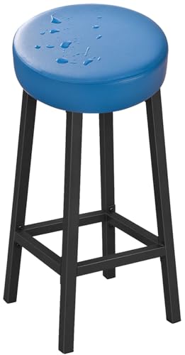 VEAI Elastische runde Barhockerbezüge 30-36cm, 6/4/2er, wasserdichte Hockerbezug Sitzbezüge für runde Hocker - Pflegeleichter Stoff(Royal Blue,1pc) von VEAI