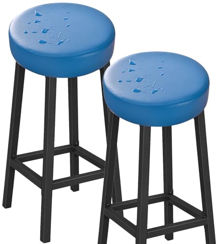 VEAI Elastische runde Barhockerbezüge 30-36cm, 6/4/2er, wasserdichte Hockerbezug Sitzbezüge für runde Hocker - Pflegeleichter Stoff(Royal Blue,2pcs) von VEAI