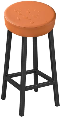 VEAI Elastische runde Barhockerbezüge 30-36cm, 6/4/2er, wasserdichte Hockerbezug Sitzbezüge für runde Hocker - Pflegeleichter Stoff(Tangerine,1pc) von VEAI