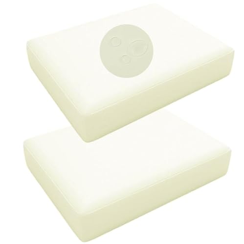 VEAI Outdoor Sofa Cushion Covers with Zipper Set of 2 Waterproof Removable Weatherproof Patio Chair Covers for Rattan Garden Furniture(Beige,33x65x10cm) von VEAI