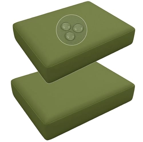 VEAI Outdoor Sofa Cushion Covers with Zipper Set of 2 Waterproof Removable Weatherproof Patio Chair Covers for Rattan Garden Furniture(Sage,33x65x10cm) von VEAI