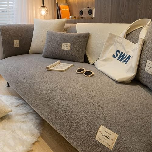 VEAI Samt Sofabezüge 1 2 3 4 Sitzer Sofabezug Couchbezug L Form Ecksofa Sofa/Couch überwurfdecke, Samt Couch Überwürfe Sofahusse Sofaüberwürfe rutschfest Sofa Abdeckung (Color : A, Size : 90x120cm) von VEAI