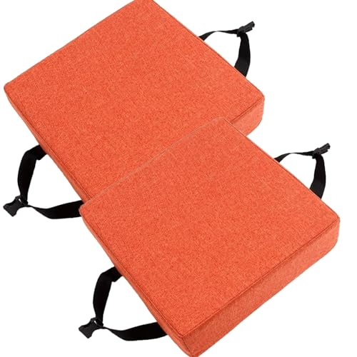 Sitzkissen Stuhlkissen Quadratisch,35x35/30x30/28x28cm Stuhlauflage,2er Set Bequem Weiches verdickte Kissen Sitzpolster,für Außen Oder Innen,Garten, Büro, Esszimmerstühle(@10,28x28x5cm) von VEAI